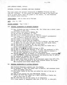 Church oral history summary -ﾠ John Paul Folkerds