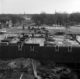 Halenbeck Hall (1965) construction, exterior, St. Cloud State University