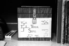 A box called "Trivia Safe," KVSC trivia weekend, St. Cloud State University