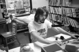 Disc jockey Al Neff during the KVSC trivia weekend, St. Cloud State University