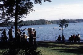 Students at the freshmen orientation camp at Lake Koronis, St. Cloud State University