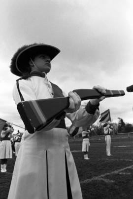 Marching band performs at homecomingﾠ football game, St. Cloud State University