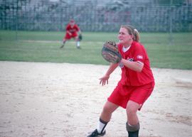 Brooke Gentzler during a softball game, St. Cloud State University