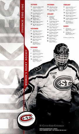 Women's hockey season schedule poster, St. Cloud State University