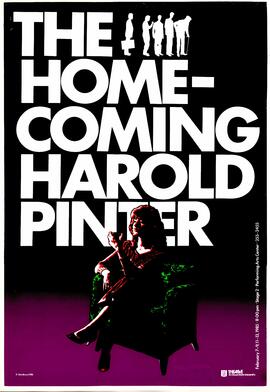 The Homecoming Harold Pinter theatre production poster, St. Cloud State University