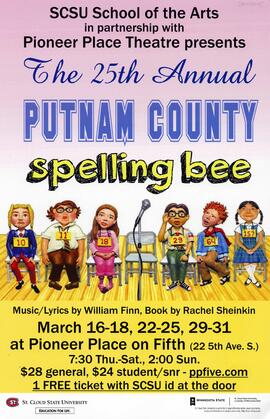 The 25th Annual Putnam County Spelling Bee theatre production poster, St. Cloud State University