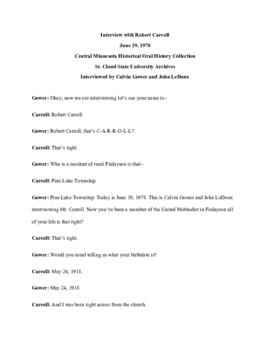 Church oral history transcript - Robert Carroll