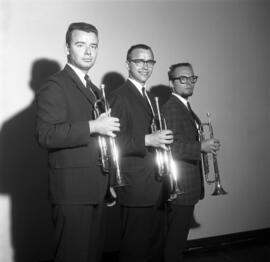 Three men with trumpets, St. Cloud State University