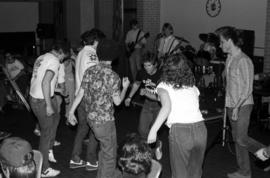 People dance at the KVSC trivia weekend closing ceremonies, St. Cloud State University