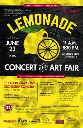 Lemonade Concert and Art Fair poster, St. Cloud State University