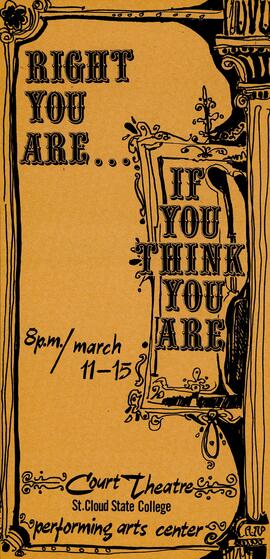 Right You Are...If You Think You Are theatre production poster, St. Cloud State University