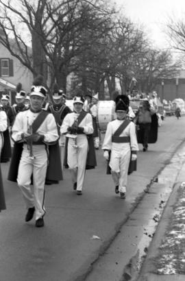 Marching band at the homecoming parade, St. Cloud State University