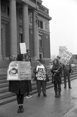 Pro-choice rally in front of the Stearns County courthouse in St. Cloud