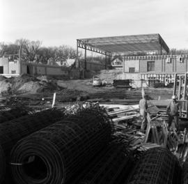 Halenbeck Hall (1965) construction, exterior, St. Cloud State University