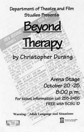 Beyond Therapy theatre production poster, St. Cloud State University
