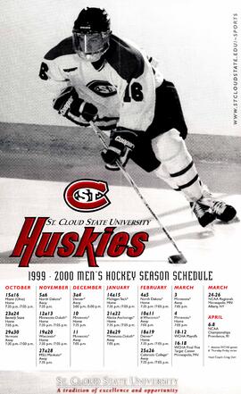 Men's hockey season schedule poster, St. Cloud State University