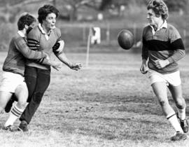 Men play rugby, St. Cloud State University