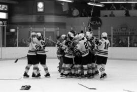 St. Cloud State hockey players celebrate, St. Cloud State University