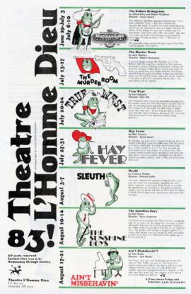 Theatre L'Homme Dieu season theatre production poster, St. Cloud State University