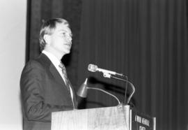 Astronaut George "Pinky" Nelson speaks at Atwood Memorial Center (1966), St. Cloud State University