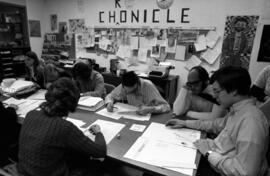 Chronicle staffers work on the upcoming issue of the Chronicle, St. Cloud State University