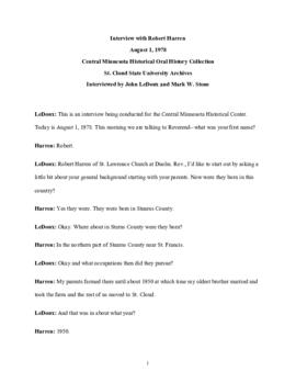 Church oral history transcript - Robert Harren