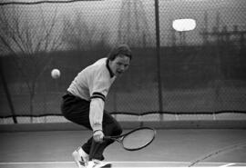 Jerry Anderson plays tennis, St. Cloud State University