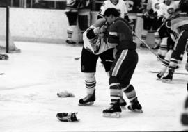 St. Cloud State and University of Wisconsin-River Falls hockey players fight, St. Cloud State University