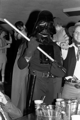 Man wears a Darth Vader costume at the Halloween Hullabaloo, St. Cloud State University