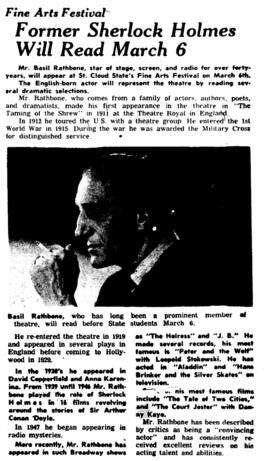 Basil Rathbone, St. Cloud State University