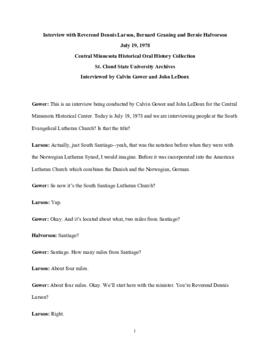 Church oral history transcript - Dennis Larson