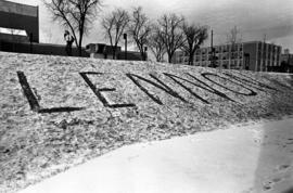 A tribute to the recently murdered John Lennon on the west side of Atwood Memorial Center (1966), St. Cloud State University