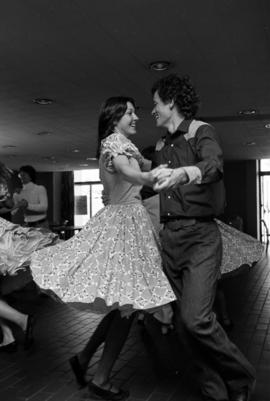 Gordie Schmitt and Kris Bodnar square dance, St. Cloud State University