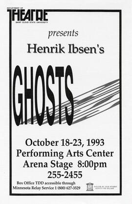 Ghosts theatre production poster, St. Cloud State University