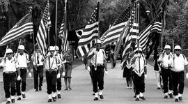 VFW Honorguard marches at the POW/MIA Recognition Day at the St. Cloud Veterans Administration Me...