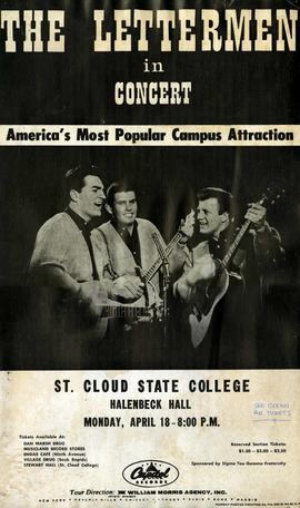 The Lettermen music group poster, St. Cloud State University