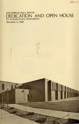 Halenbeck Hall (1965) addition dedication program, St. Cloud State University