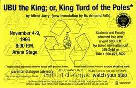 Ubu the King; or, King Turd of the Poles theatre production poster, St. Cloud State University