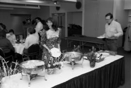 Mary Shrode at Learning Resources Services holiday party, St. Cloud State University