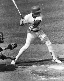 Cary Swenson at bat during a St. Cloud State University baseball game