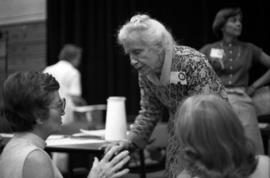 Maggie Kuhn speaks at the Minnesota Women's Meeting held at St. Cloud