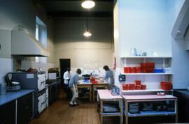 Students in kitchen, Alnwick Castle, St. Cloud State University