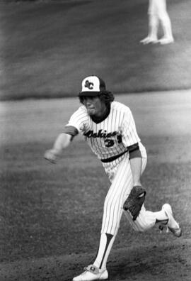Gregg Pederson pitches a baseball during a St. Cloud State University baseball game