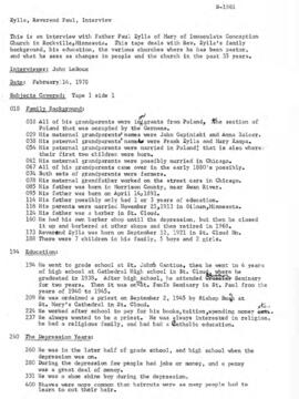 Church oral history summary - Paul Zylla