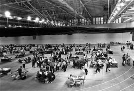 Students register for classes at Halenbeck Hall (1965), St. Cloud State University