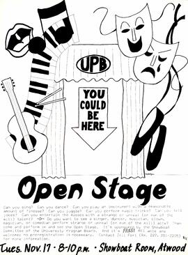 Open Stage at the Showboat Room event poster, St. Cloud State University