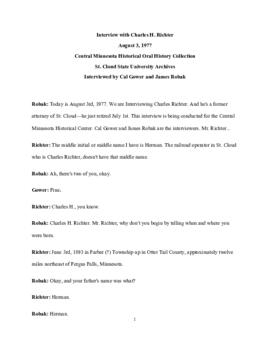 General oral history transcript - Charles H. Richter