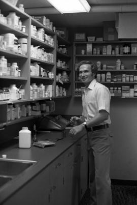 Gary Konsor in a pharmacy, St. Cloud State University