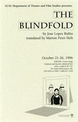 The Blindfold theatre production poster, St. Cloud State University