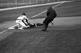 Scott Mansch tags out an opposing player during a St. Cloud State University baseball game against Southwest State University